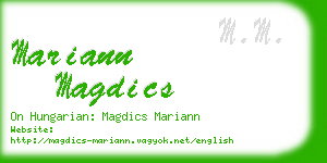 mariann magdics business card